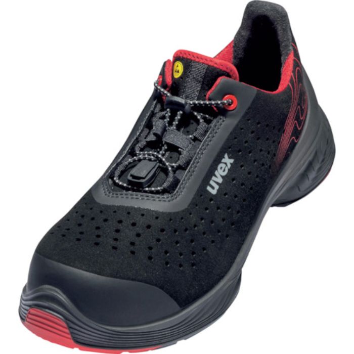 UVEX uvex1 G2 パーフォレーテッド ローシューズ 27.5cm S1 P SRC ブラック/レッド(Tcode:2556071)