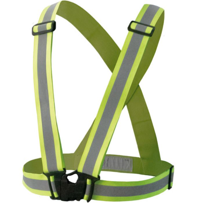 富士手袋 伸縮安全テープベスト 蛍光イエロー(Tcode:3382568)