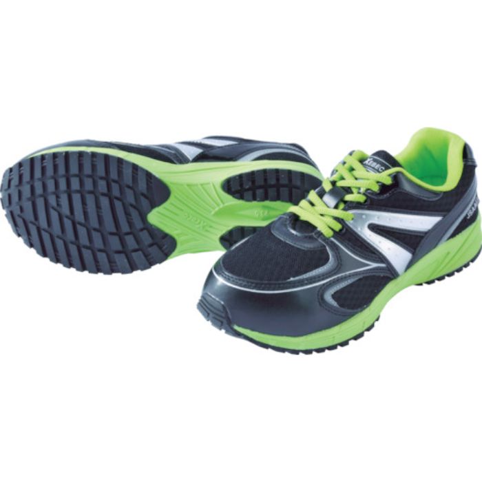 ジーベック 蛍光めちゃ軽セフティシューズ 85130 ブラック 24.5CM(Tcode:7530170)