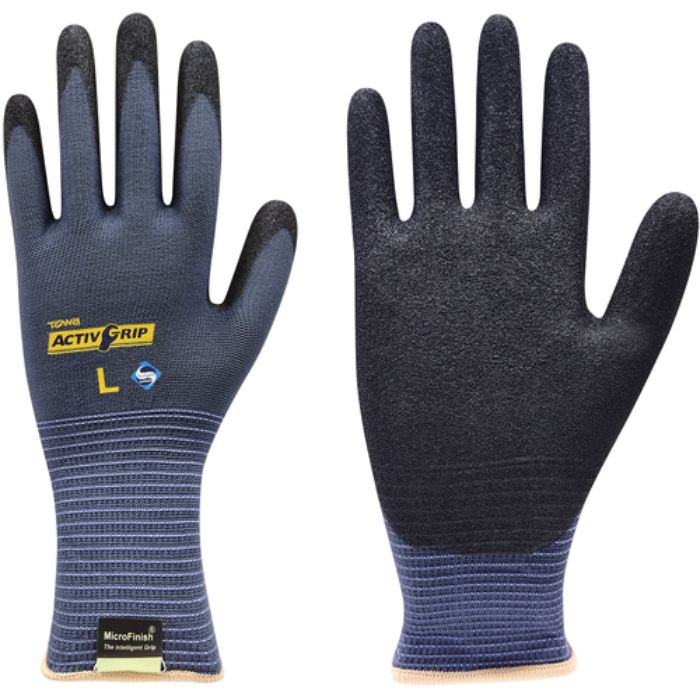 トワロン まとめ買い ニトリル背抜き手袋 アクティブグリップ L (10双入)(Tcode:4323564)