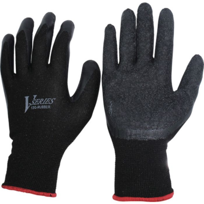 おたふく 天然ゴム背抜き手袋 ブラック M(Tcode:8355223)