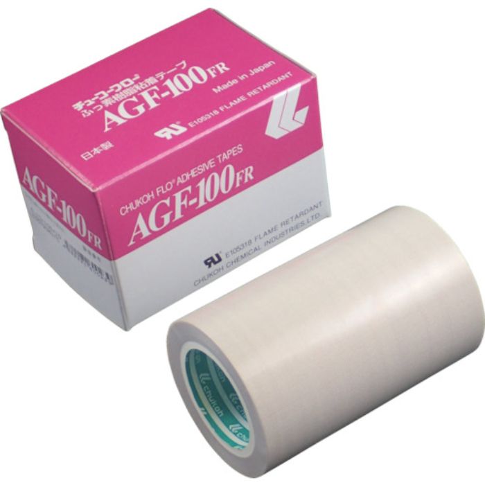 チューコーフロー フッ素樹脂(テフロンPTFE製)ガラスクロス粘着テープ AGFー100FR 0.13t×100w×10m(Tcode:4494024)