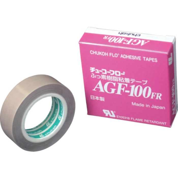 チューコーフロー フッ素樹脂(テフロンPTFE製)ガラスクロス粘着テープ AGFー100FR 0.15t×19w×10m(Tcode:4494164)
