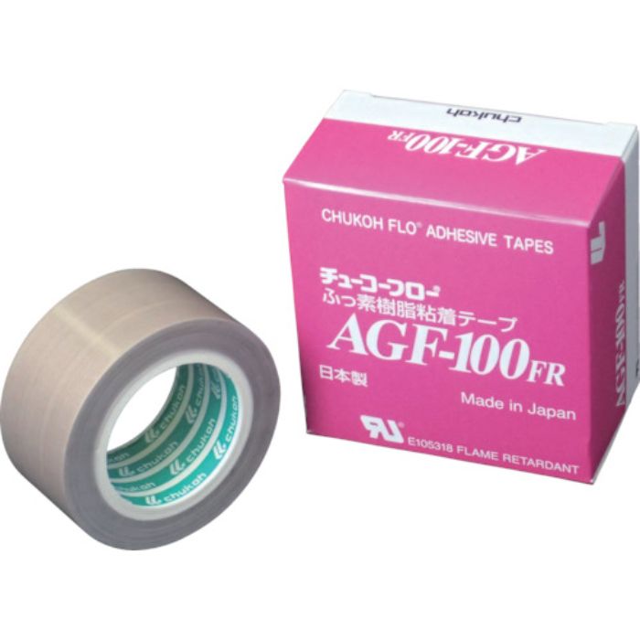 チューコーフロー フッ素樹脂(テフロンPTFE製)ガラスクロス粘着テープ AGFー100FR 0.15t×38w×10m(Tcode:4494229)