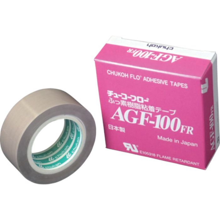 チューコーフロー フッ素樹脂(テフロンPTFE製)ガラスクロス粘着テープ AGFー100FR 0.18t×25w×10m(Tcode:4494296)