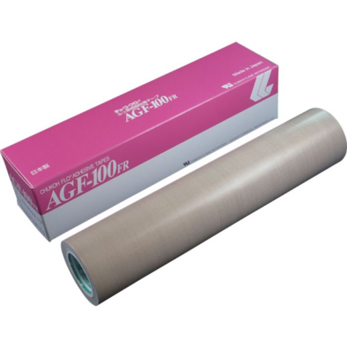 チューコーフロー フッ素樹脂(テフロンPTFE製)ガラスクロス粘着テープ AGFー100FR 0.18t×300w×10m(Tcode:4494326)