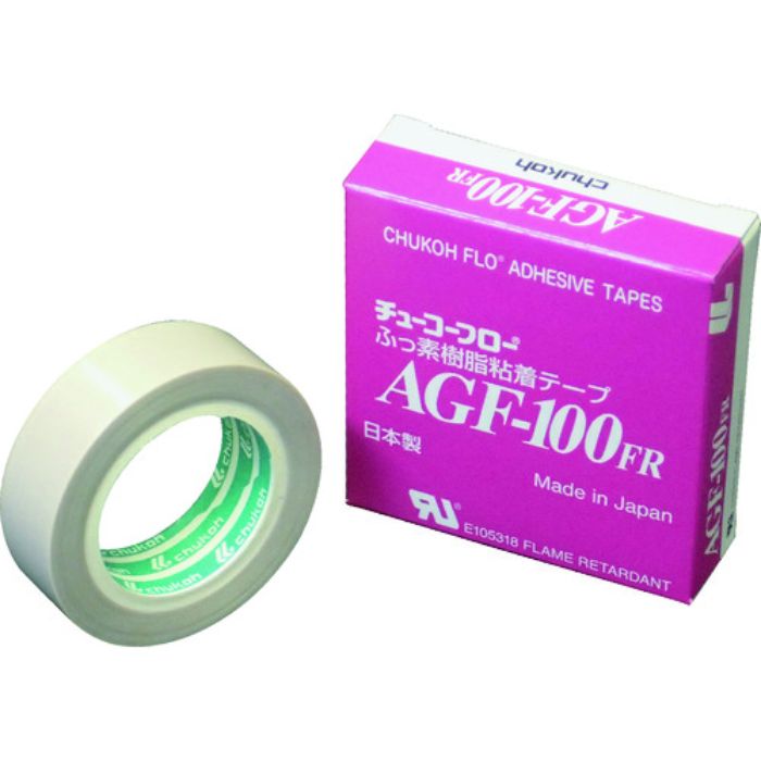 チューコーフロー フッ素樹脂(テフロンPTFE製)ガラスクロス粘着テープ AGFー100FR 0.30t×19w×5m(Tcode:2072487)