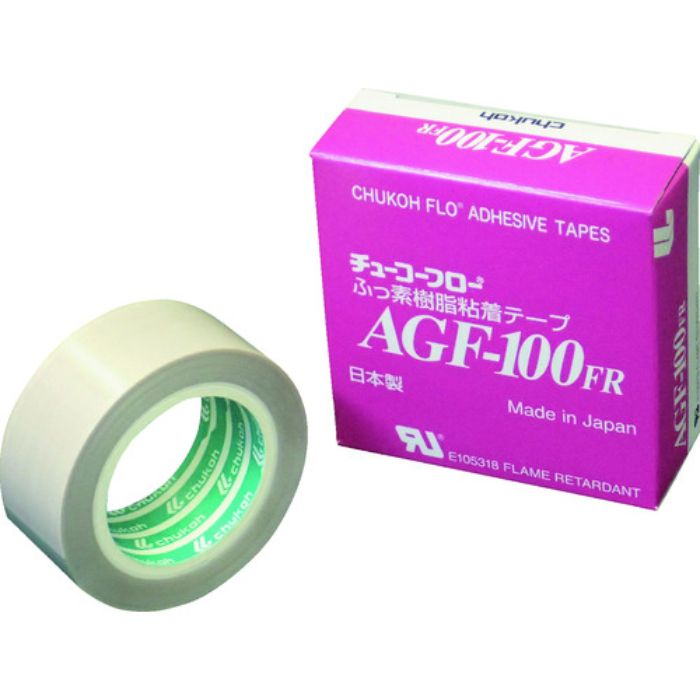 チューコーフロー フッ素樹脂(テフロンPTFE製)ガラスクロス粘着テープ AGFー100FR 0.30t×25w×5m(Tcode:2072488)
