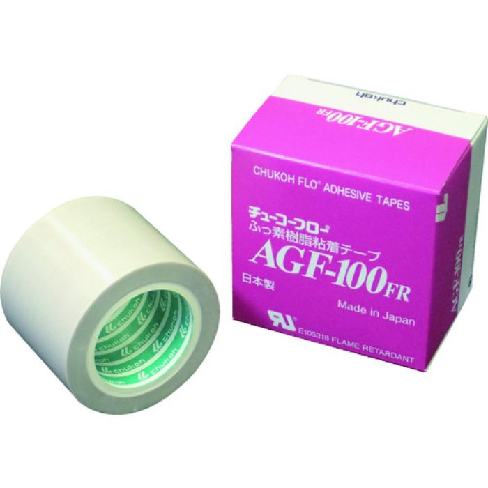 チューコーフロー フッ素樹脂(テフロンPTFE製)ガラスクロス粘着テープ AGFー100FR 0.30t×50w×5m(Tcode:2072489)