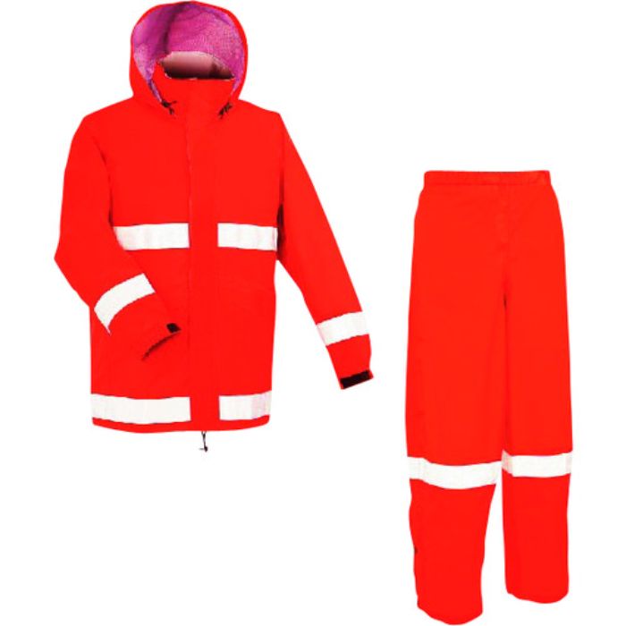 前垣 AP700レインスーツ(反射付) レスキューオレンジ Lサイズ(Tcode:1147606)