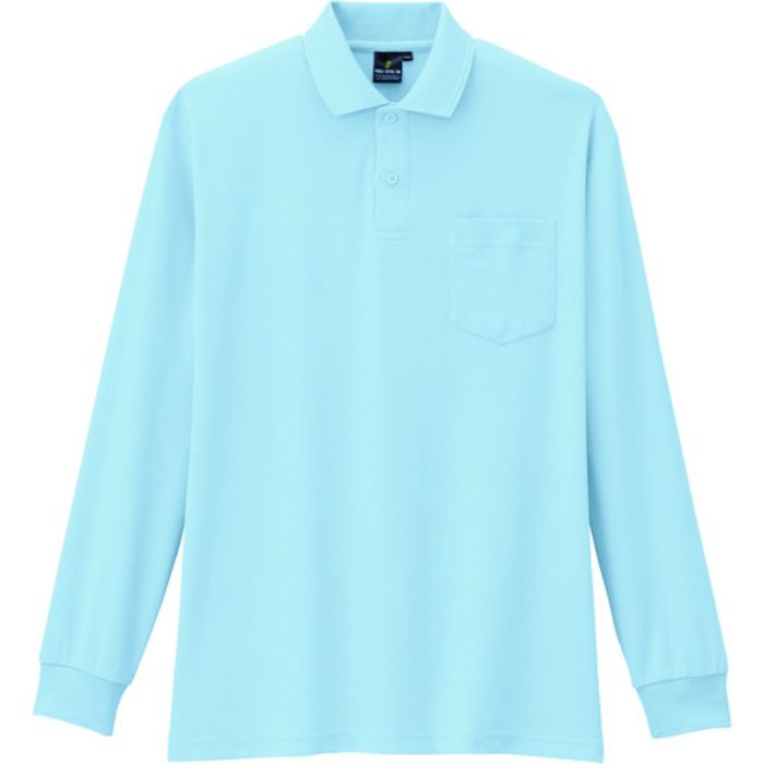 コーコス 制電・防透・消臭長袖ポロシャツ 7サックス 3L(Tcode:1355776)