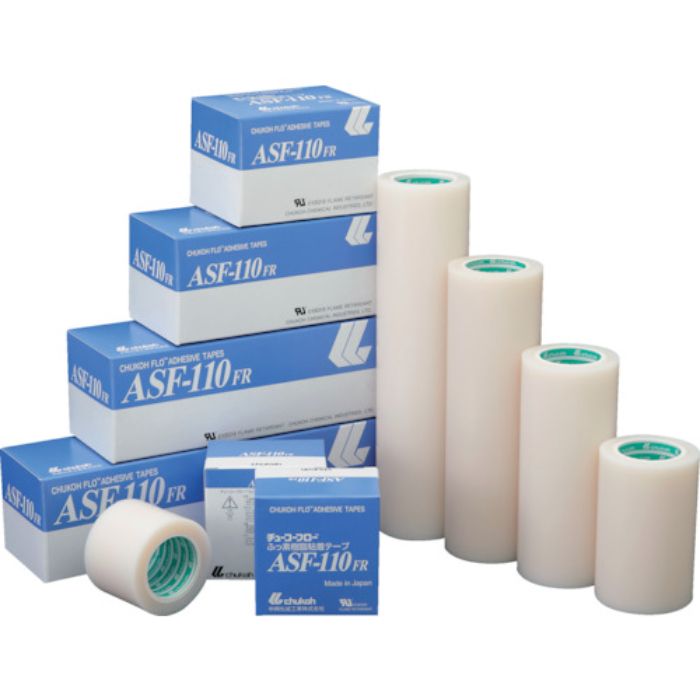 チューコーフロー フッ素樹脂フィルム粘着テープ ASFー110FR 0.08t×10w×10m(Tcode:4494415)