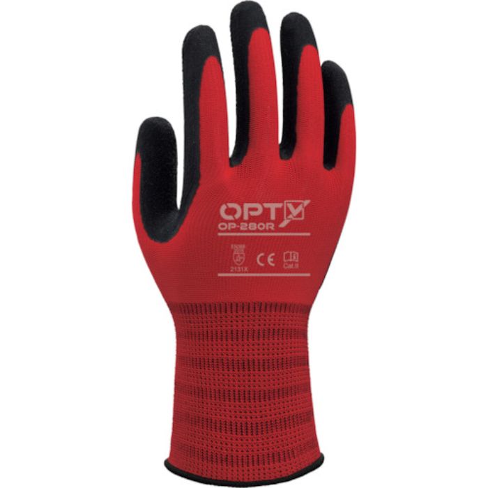 Weed 天然ゴム背抜き手袋 OPTY OPー280R Mサイズ(5双入)(Tcode:3651084)
