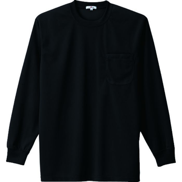 アイトス 吸汗速乾クールコンフォート 長袖Tシャツ男女兼用 ブラック S(Tcode:4490495)