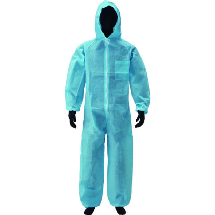 アゼアス 使い捨て保護服 PP続服 AZ WORK 青色 L(Tcode:8198927)