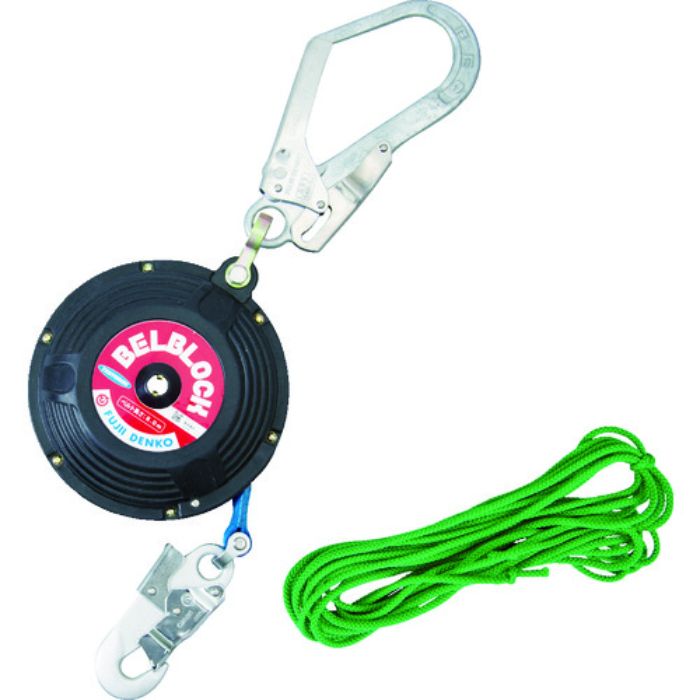 TSUYORON ベルト巻取式 ベルブロック 8.0m 大径フック付(Tcode:1026286)