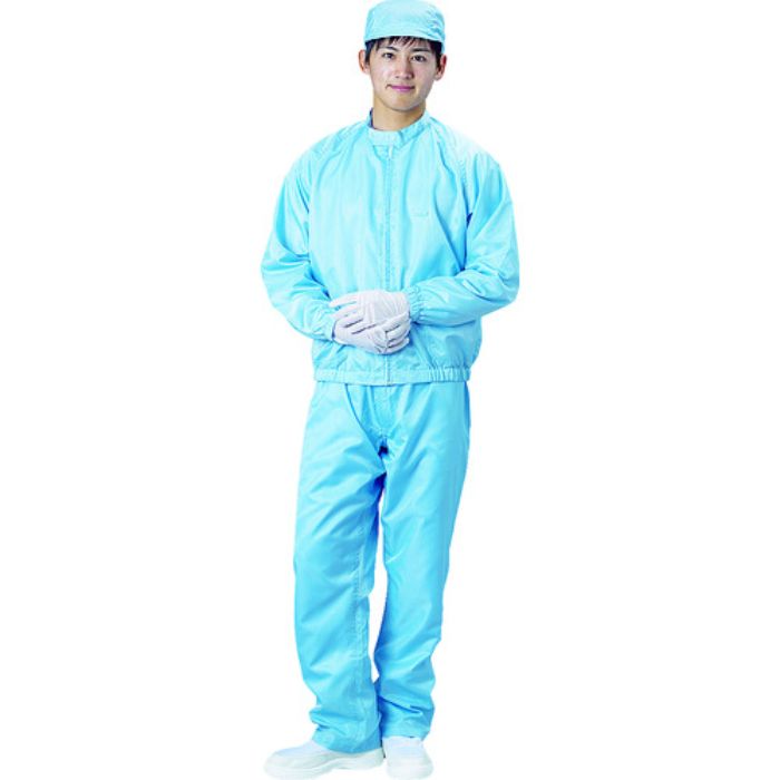 ブラストン クリーンルーム用ウエア 防塵ジャケット(立衿) 青 Mサイズ(Tcode:1158303)