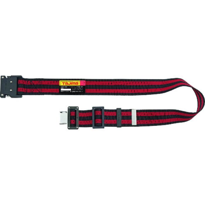 タジマ 胴ベルト アルミワンタッチ黒バックルボーダー柄 ボーダー赤 Mサイズ(Tcode:1680050)