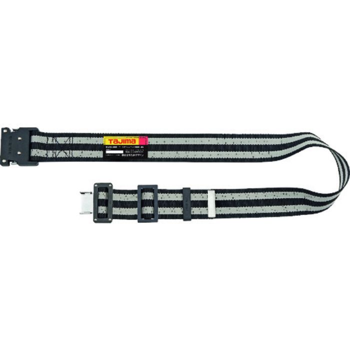 タジマ 胴ベルト アルミワンタッチ黒バックルボーダー柄 ボーダー白 Mサイズ(Tcode:1680037)