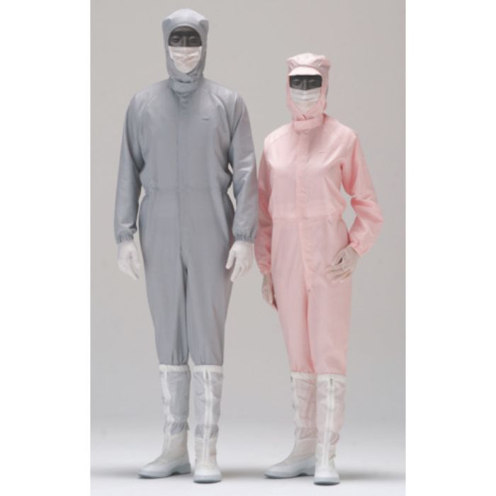 ミドリ安全 立体裁断構造超静電クリーンウェア ピンク LL(Tcode:8258975)