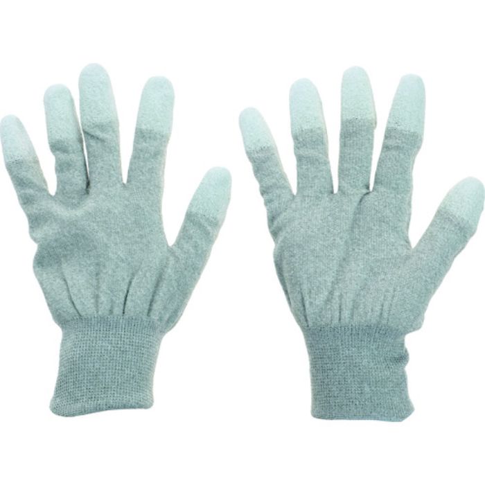 TRUSCO 銅繊維入ESD手袋 指先コートタイプ Lサイズ まとめ買い10双(Tcode:2073917)