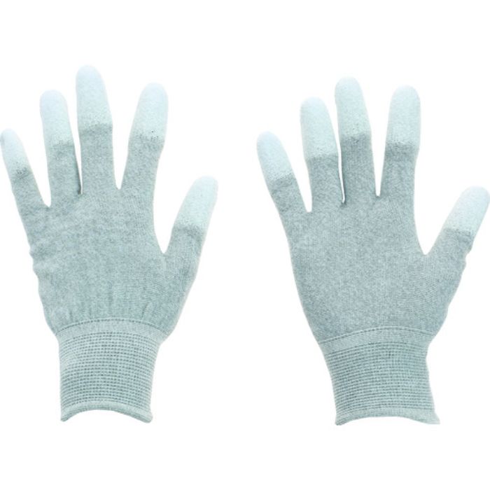 TRUSCO 銅繊維入ESD手袋 指先コートタイプ Sサイズ(Tcode:2065325)
