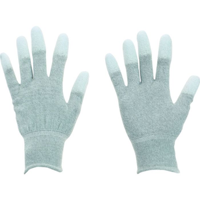 TRUSCO 銅繊維入ESD手袋 指先コートタイプ Sサイズ まとめ買い10双(Tcode:2073919)