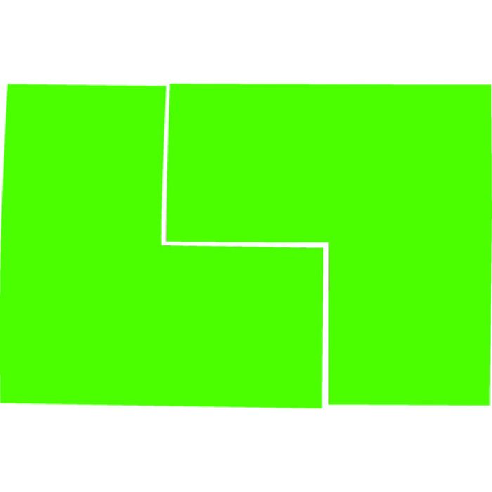 TRUSCO 蛍光L字シール グリーン 1シート2枚入 50x100x100(Tcode:2071906)