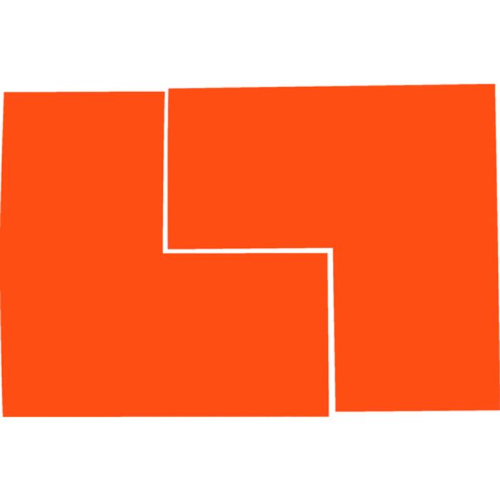 TRUSCO 蛍光L字シール オレンジ 1シート2枚入 50x100x100(Tcode:2071907)