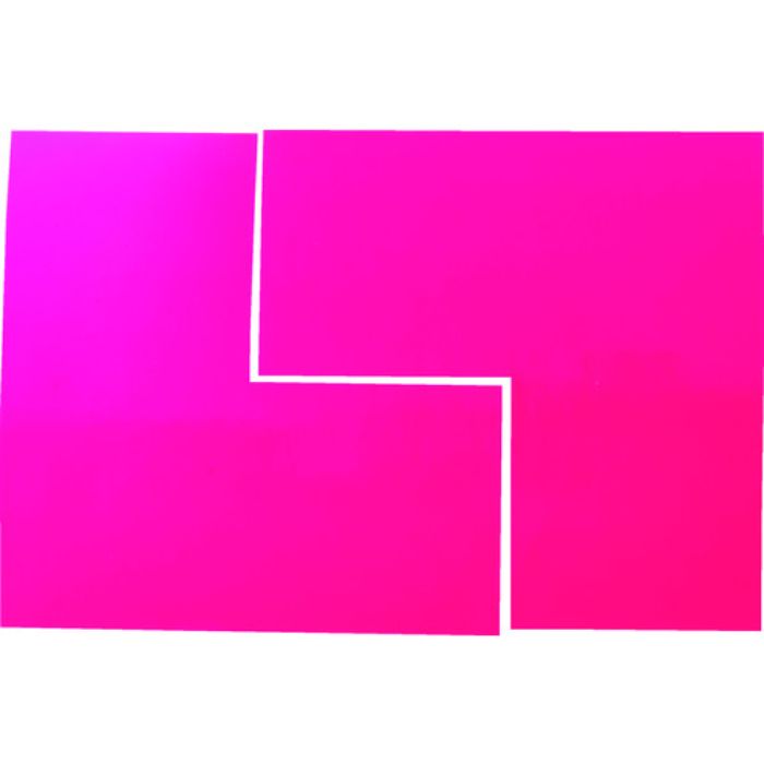 TRUSCO 蛍光L字シール ピンク 1シート2枚入 50x100x100(Tcode:2071908)