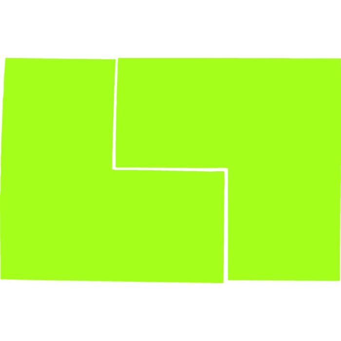 TRUSCO 蛍光L字シール イエロー 1シート2枚入 50x100x100(Tcode:2071909)