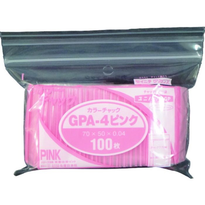 セイニチ ユニパック GP A‐4 カラーチャック ピンク(Tcode:1273957)