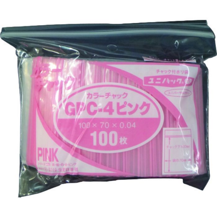 セイニチ ユニパック GP C‐4 カラーチャック ピンク(Tcode:1273933)