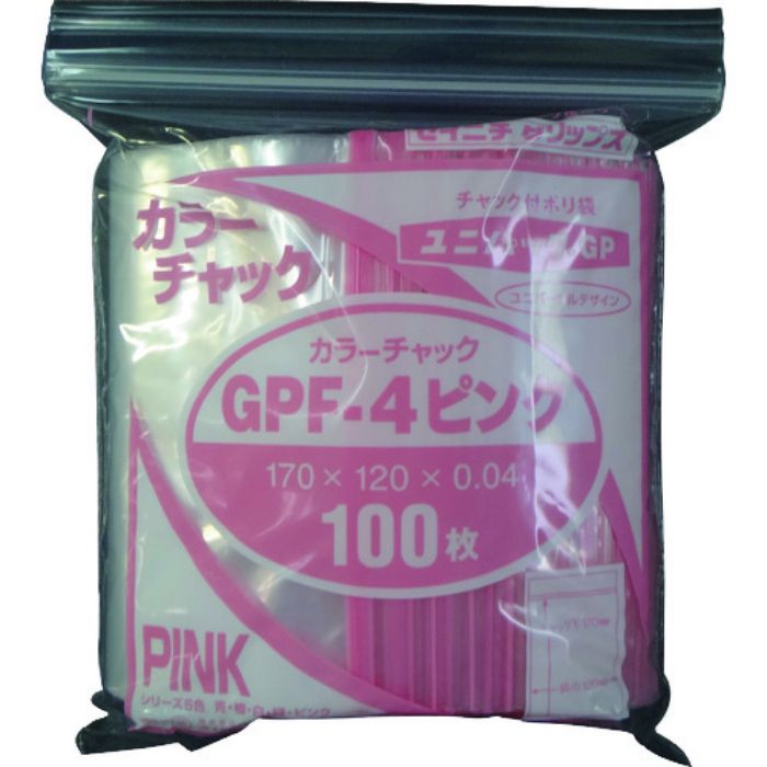 セイニチ ユニパック GP F‐4 カラーチャック ピンク(Tcode:1273929)