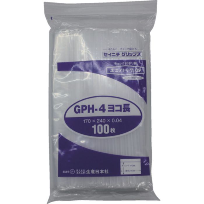 セイニチ 「ユニパックGP」H-4 ヨコ長 170×240×0.04 100枚(Tcode:8290164)