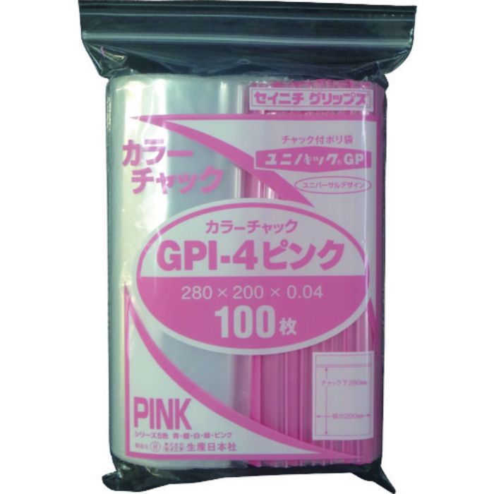 セイニチ ユニパック GP I‐4 カラーチャック ピンク(Tcode:1273938)