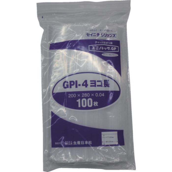 セイニチ 「ユニパックGP」I-4 ヨコ長 200×280×0.04 100枚(Tcode:8290165)