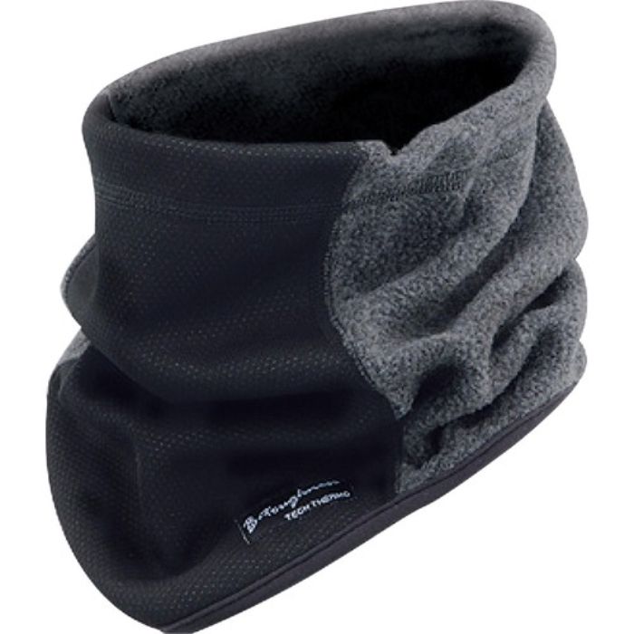 おたふく 発熱防風 ネックウォーマー ブラックXグレー(Tcode:4940849)