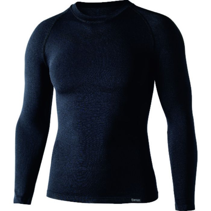 おたふく BTデュアルクロス ロングスリーブクルーネックシャツ ブラック L〜XL(Tcode:1476196)