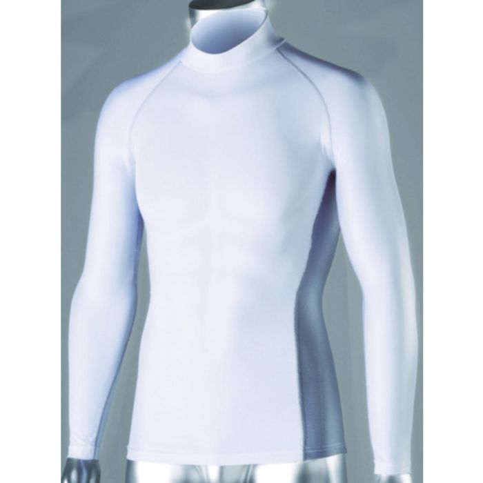 おたふく 冷感 消臭 パワーストレッチ長袖ハイネックシャツ ホワイト M(Tcode:4448375)