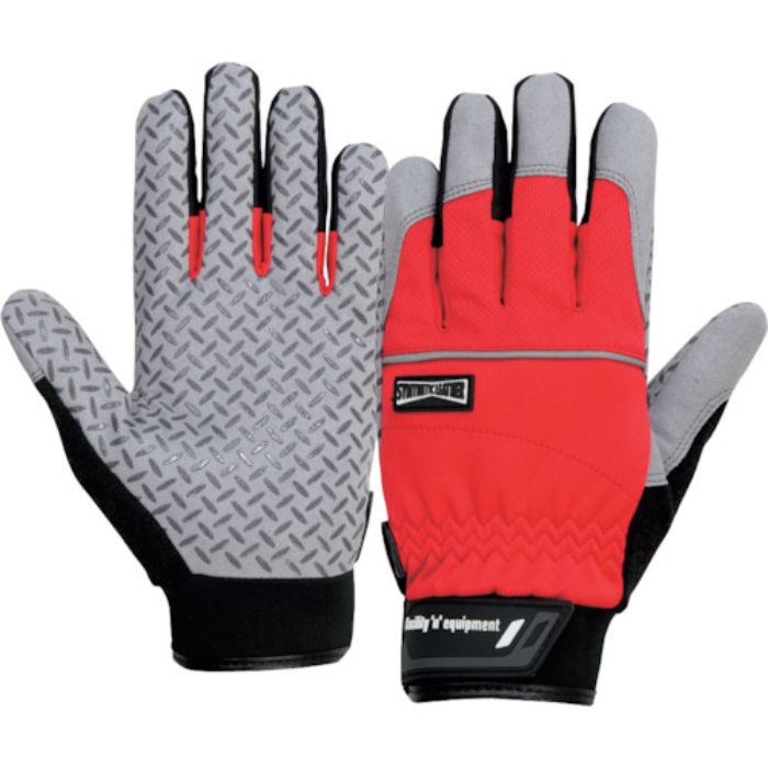 おたふく 超重作業用マイクロファイバー手袋+シリコンゴム レッド M(Tcode:2391344)