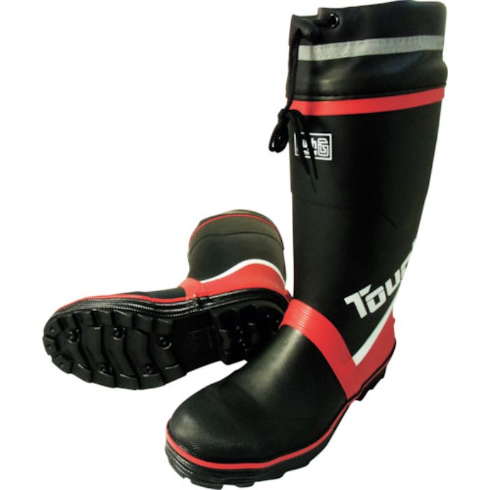 喜多 糸入り安全ゴム長靴(カバー付) KR7270 ブラック L(25.5〜26.0)(Tcode:2352424)