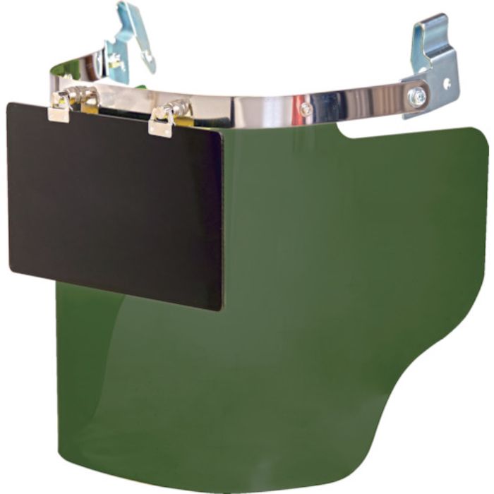 TRUSCO ヘルメット取付型大型防災面 グリーン(前面プレートあり)(Tcode:5334258)