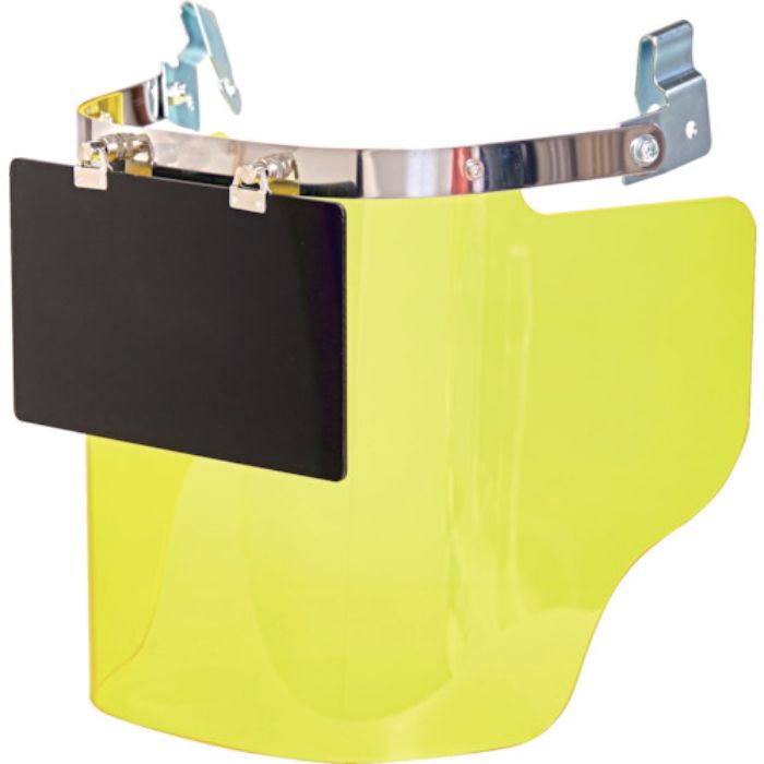 TRUSCO ヘルメット取付型大型防災面 イエロー(前面プレートあり)(Tcode:5334257)