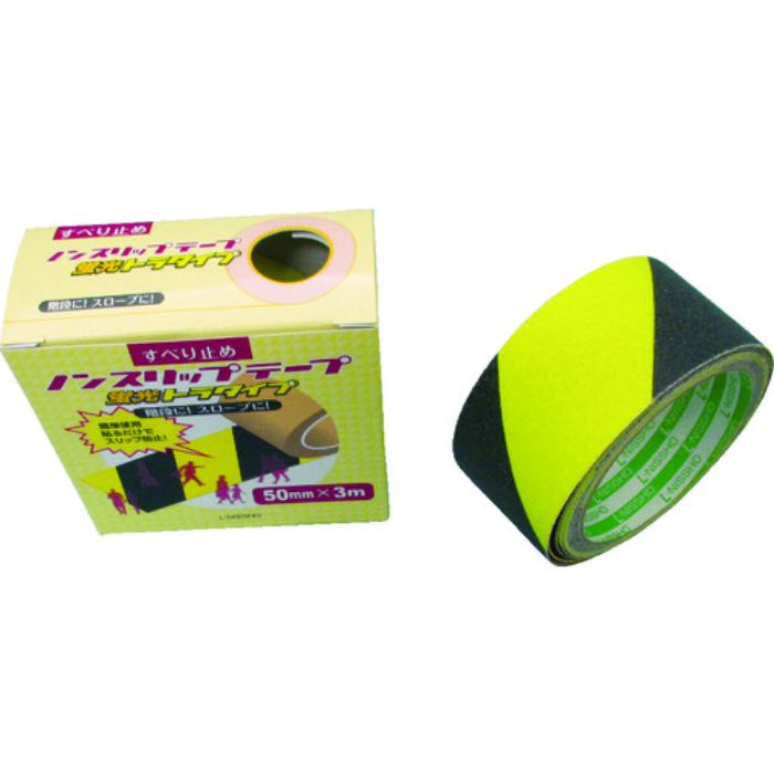 日東エルマテ 蛍光ノンスリップテープ 50mm×3m イエロー/ブラック(Tcode:7900627)
