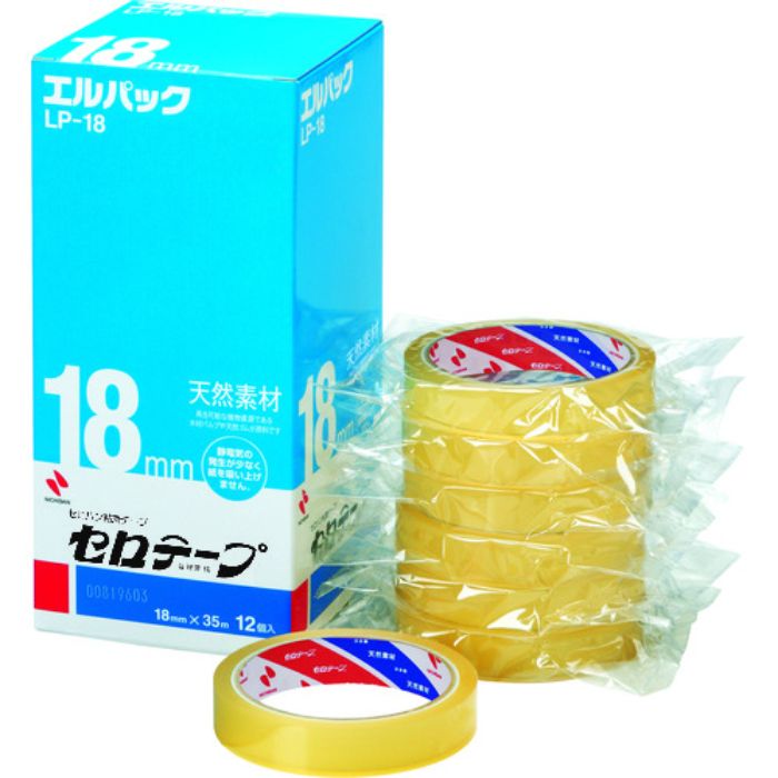ニチバン セロテープ 大巻 エルパックLP-18 18mmX35m(12巻入)バイオマスマーク認定製品(Tcode:1240172)
