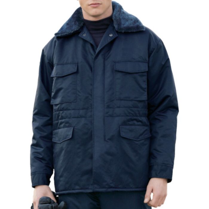 ミドリ安全 防寒 ナイロンカストロコート ネイビー LL(Tcode:8219555)