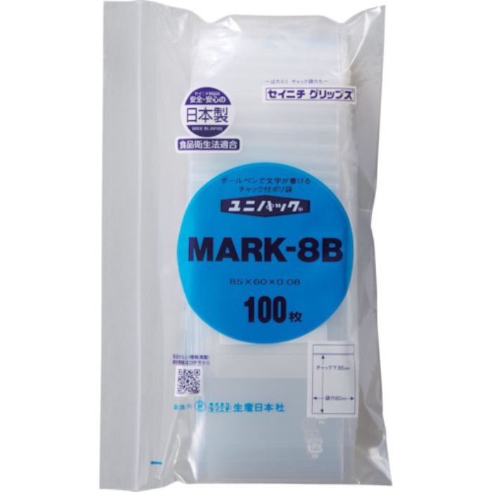 セイニチ 「ユニパック」 MARK-8B 85×60×0.08 100枚入(Tcode:3688986)