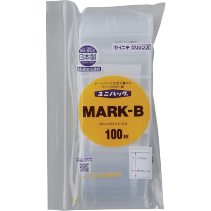 セイニチ 「ユニパック」 MARK-B 85×60×0.04 100枚入(Tcode:3690489)
