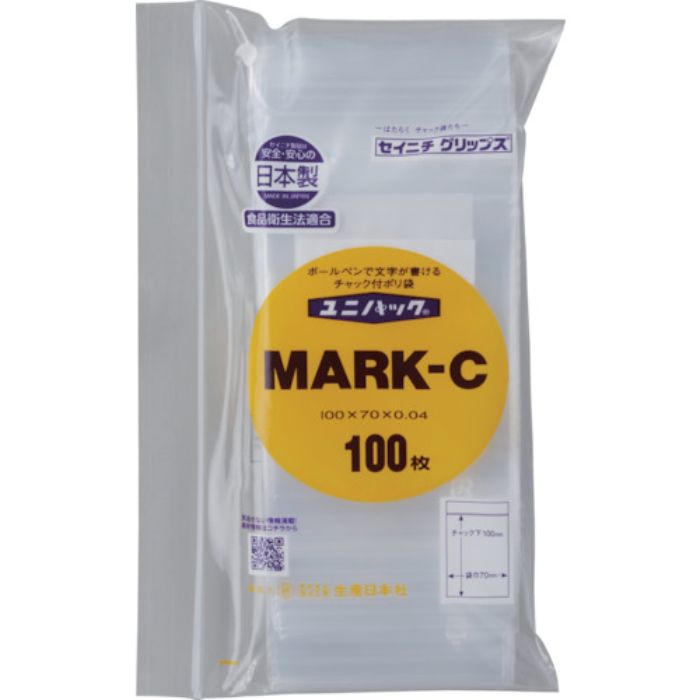 セイニチ 「ユニパック」 MARK-C 100×70×0.04 100枚入(Tcode:3690483)